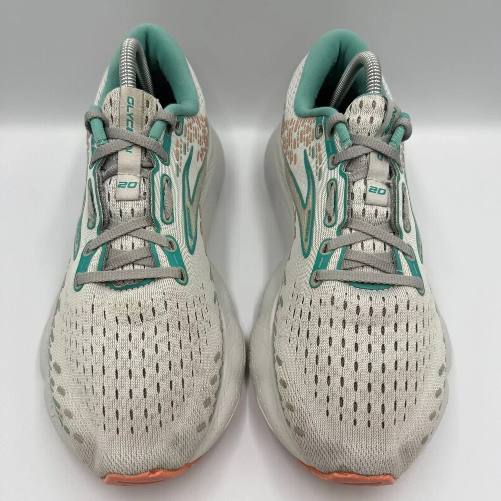 Brooks Glycerin 20 Womens Size 10 Gray Blue White Walking Running Shoes Sneakers